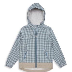 Peek Blue and Tan Checkered Hooded Jacket